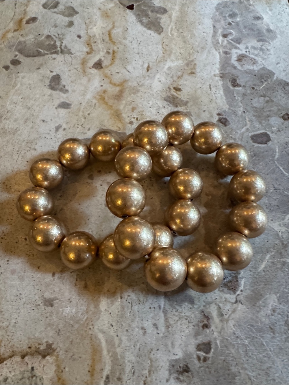 Gold Beaded Stretch Bracelet Set